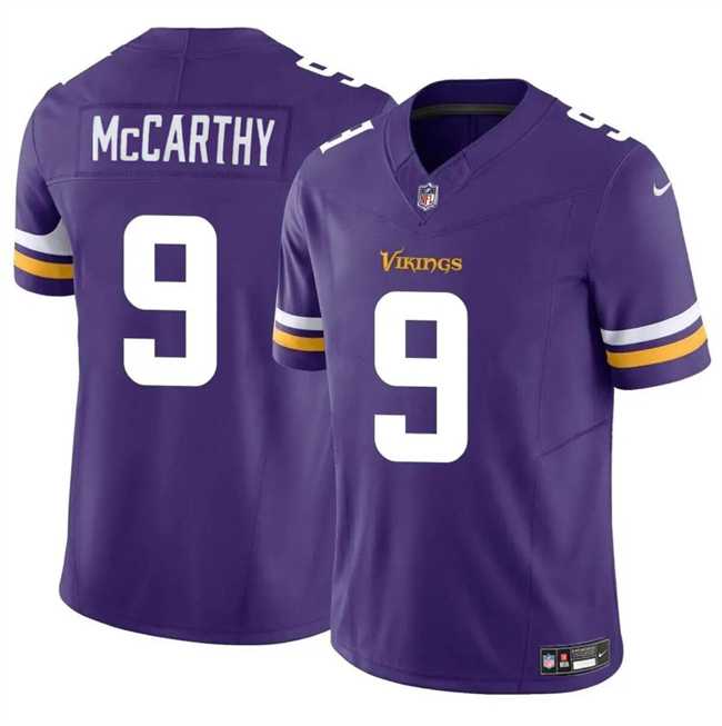 Youth Minnesota Vikings #9 J.J. McCarthy Purple 2024 Draft F.U.S.E. Vapor Untouchable Limited Stitched Jersey Dzhi